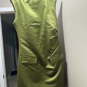 Commense Green Sleeveless Sheath Mini Dress